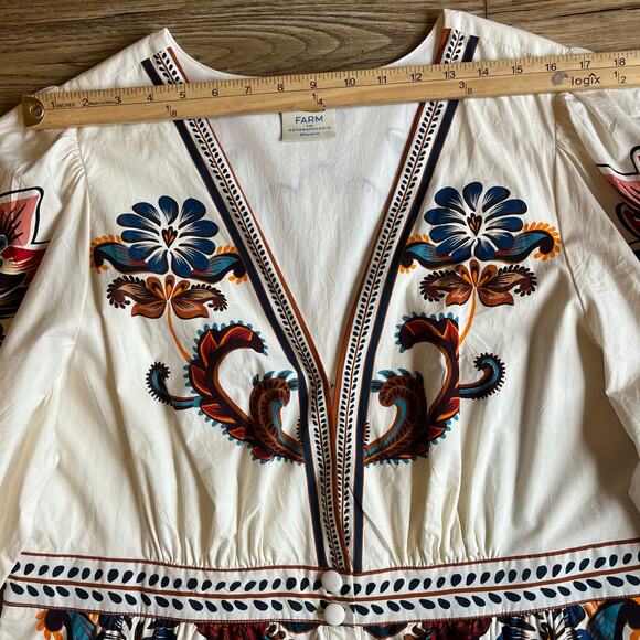 Farm Rio Floral Tile Motif Maxi Long Sleeve Button Front Boho Dress Plus Sz 2X - Picture 11 of 12